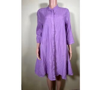 Zuri Taro Purple Linen Dress Size Medium SOLD OUT